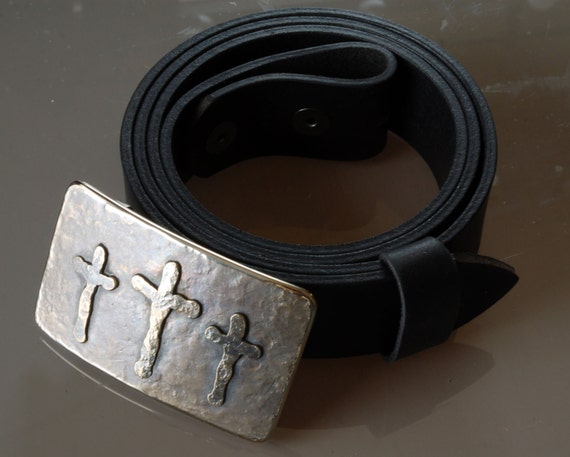 Old Rugged Cross, Belt Buckle, Hand Forged, Rustic Bronze, Hypoallergenic, Stainless Steel, Christian Gifts, CROSS Buckle, For Blue Jeans