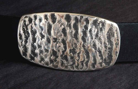 Blue Jean Belt & Buckle SET Hand Forged Stainless Steel Anvil Textured Iron Workers Accessories Fits 1.5" Belt Guys Gals Jean and Work Wear