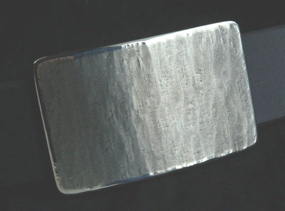 Belt Buckle, Carpenter's Gift, Natural Silver Wood Grain, Hand Forged Buckle, Hypoallergenic Stainless Steel for 1.5" Leather Belt for Jeans