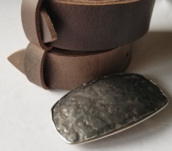 Canadian Belt Buckle, Hand Forged, Hypoallergenic Buckle, Stainless Steel Drizzle on Stainless Buckle, Jean Buckle for 1.5" Leather Belt