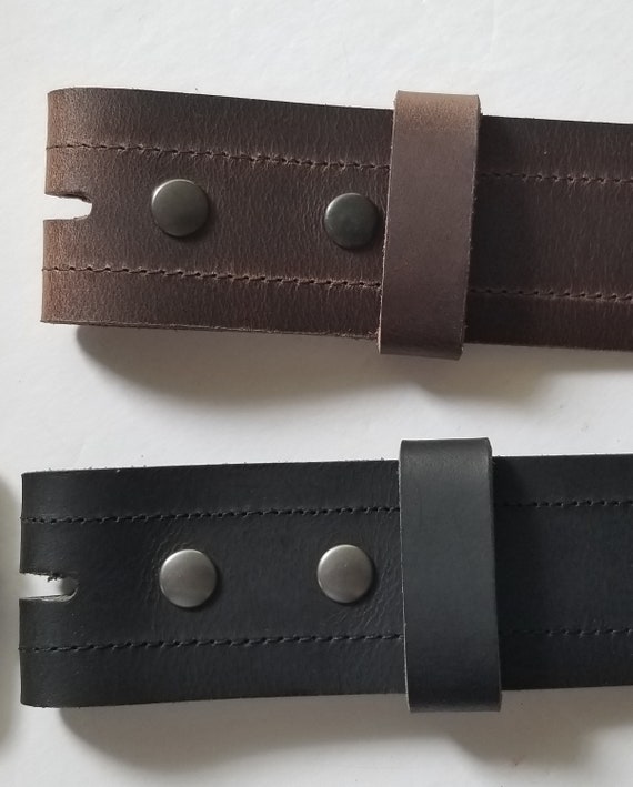 2" Leather Belt with Decorative Stitching, Jeans, Scottish Kilt Belt, Interchangeable Belt w/ Snap, Custom Leather Belt, Cut to Waist Size