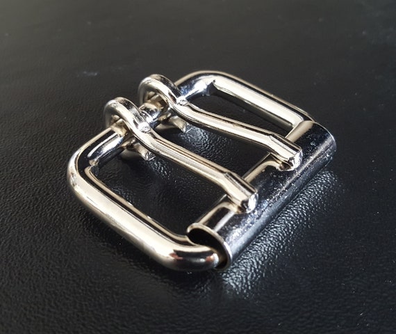 Two (2)INCH Leather Belt & Buckle, Two Rows of Holes, Biker  display picture 1