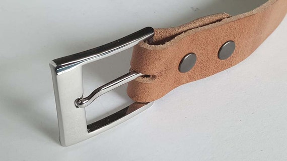 Ceinture en cuir et boucle simple avec boutons pression ceinture