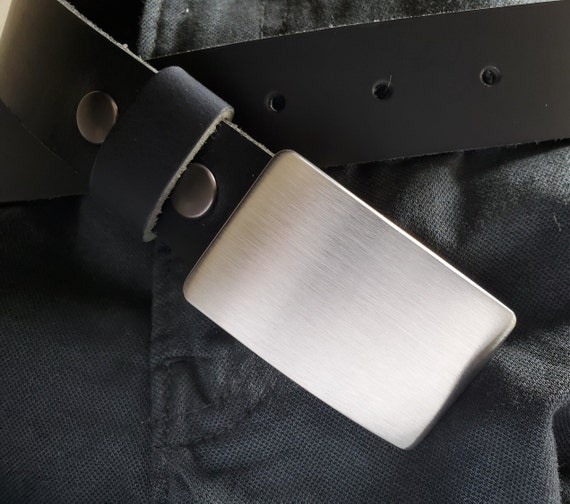 Men s Belt Buckle Brushed Stainless Buckle W Leather Belt Set Choose From Five Belt Colours Groomsmen s Accessories Belt and Buckle Etsy