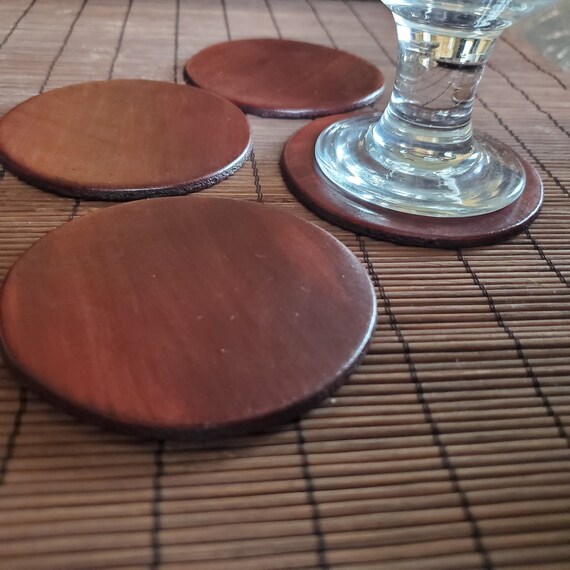 Leather Coaster Set, Set of Four, Variety of Colours, Drinkware Coasters, Leather Anniversary Gift, Hostess Gift, Leatherware,