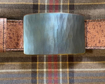 KILT Belt Buckle, Hand Forged Buckle, Scottish Stainless Steel Buckle, Signed by Artist, 2" Belts Available with Snaps, Made to Order Gift