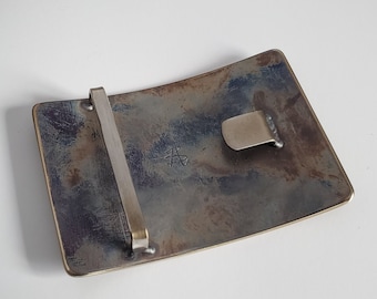 Hand Forged Kilt Buckle: Charcoal Anvil Texture, Fits 2" Belt