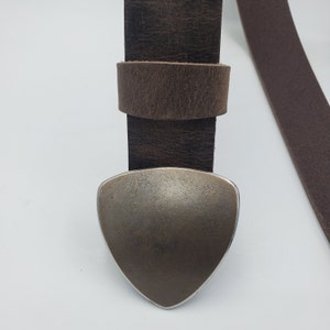 Jean Belt & Buckle, Arrowhead Buckle w/ 1.5&quot; Wide Leather Snap Belt, Canadian Made, Buckle Lover Gift, Guys, Gals, Stocking Stuffer Ideas