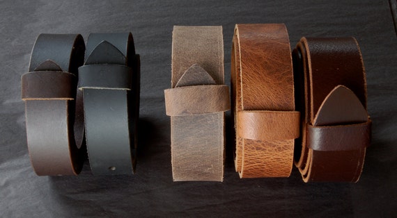 Leather Belt with SNAPS for Jeans or Suits Custom Cut Oiled Buffalo Leather Belts Five Colours w/snaps 1.5" and 1.25" Wide Made to Measure