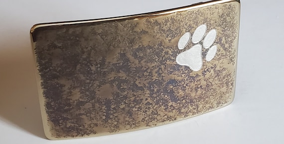 Paw Print Belt Buckle Customized Gift Personalized Pet Lover's Gift Pet's Paw Pet Condolence Gift Keepsake Pet Gift New Dog Owner New Pet