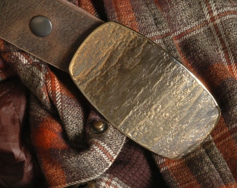 Hand Forged Gold Belt Buckle: Western Rodeo Accessories