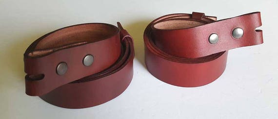 Hand Dyed Bordeaux or Cherry Belt Quality Leather Belt w/snaps Interchangeable Unisex Custom Cut Jean Belt or Suit Belt Cut to your Size