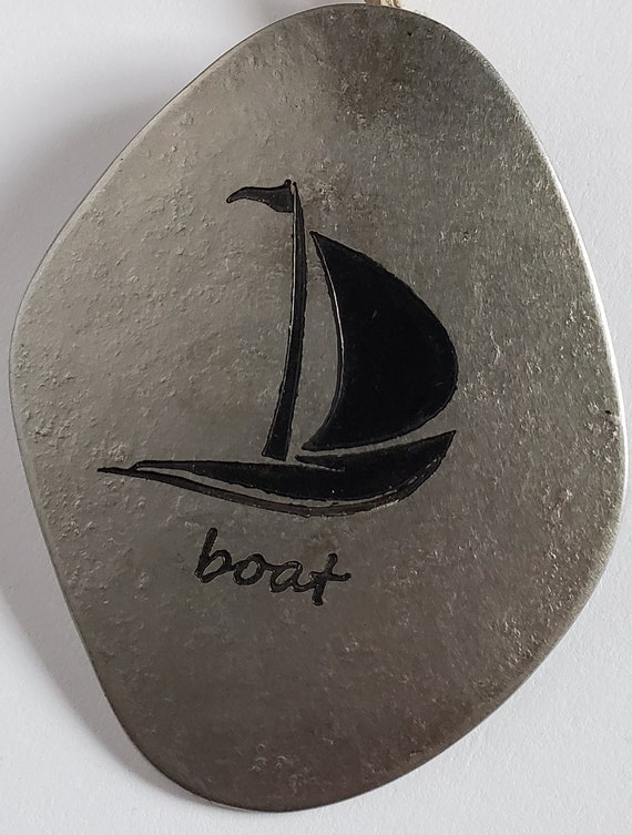 Boat or Anchor Pendant, Nautical Gift, Sailor's Gift, Sailing Necklace, Hypoallergenic, Sailing Gift, Freeform Pendant, Hand Forged Necklace