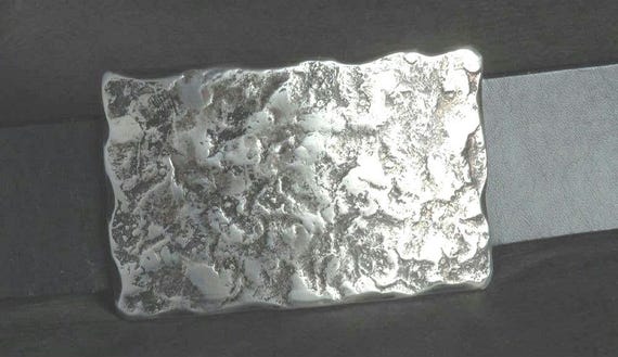 Unisex Work Wear Accessories Belt Buckle for Jeans Black & Silver Hand Forged Anvil Textured Buckle Outdoor Gear fits 1-1/2" Wide Belt
