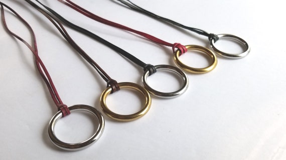 Necklace, Pendant with Hand Dyed Leather Strap, Rainbow of Colours, Circle of Life 2.5"d , Unisex Accessories, Circle Jewelry Leather & Bag