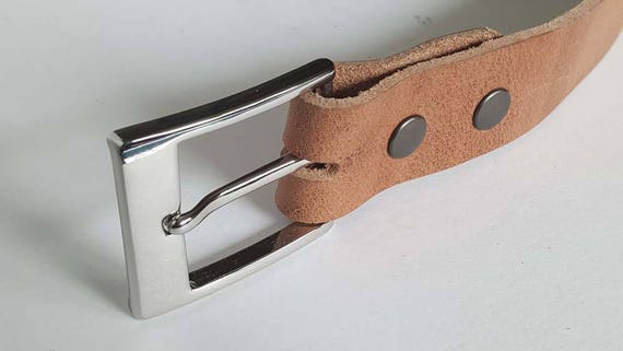 Distressed Leather Belt w/ Snaps, Belt Keeper & Buckle ~ Will Custom Cut for You ~ 1-1/2" wide Belt for Jean ~ 1-1/4" wide Belt for Suit