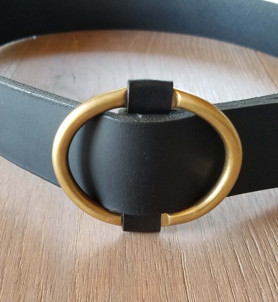 Dress Belt & Buckle, Ladies Round Friction Fit Belt Buckle, Mother's Day Gift, No Hole Belt, Gold /Silver Buckle, Poncho/Coat Belt Buckle