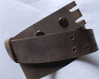 1-1/2" Leather Belt With Two Rows of Holes Belt with Snaps Unisex Belt for Jeans Custom Cut Leather Belt 5 Belt Colors, Made to Measure