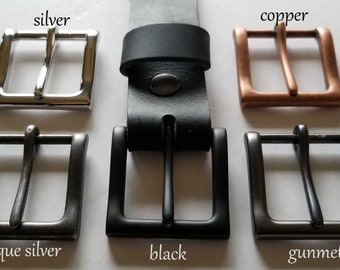 Simple Buckle, Variety of Colors Available, Buckle for 1-1/2" Wide Leather Belt w/Snap, Belt for Jeans, Father's Day Gift, Mother's Day Gift