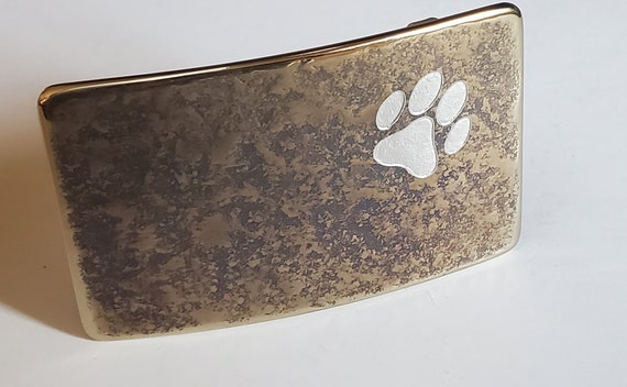 Personalized Dog Paw Print Belt Buckle Customized Gift Pet Lover's Gift Paw Pet Condolence Gift Animal Pet Keepsake Pet Gift New Dog Owner