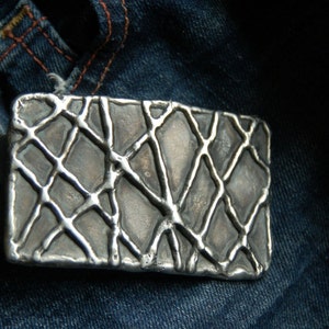 Unique Belt Buckle Signed Original &quot;Drizzle&quot; Stainless Steel Unisex Gift Hypoallergenic Accessories Jean Accessories For 1-1/2&quot; Leather Belt