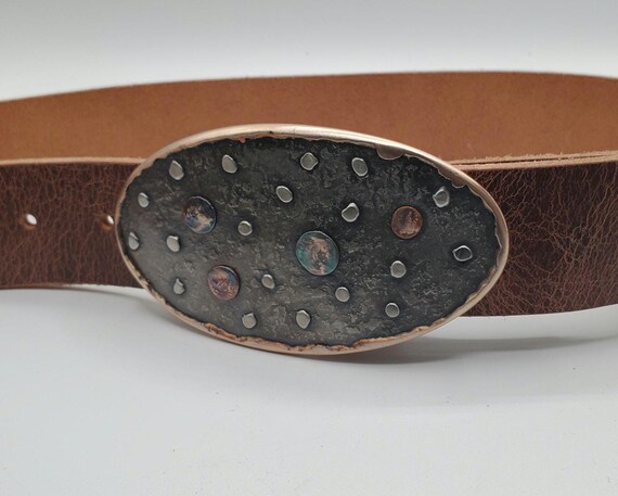 Belt Buckle Solar System Planets Stars Astronomy Buff Hand Forged Stainless Steel Belt Buckle Hypoallergenic Buckle for 1.5" Jean Belt