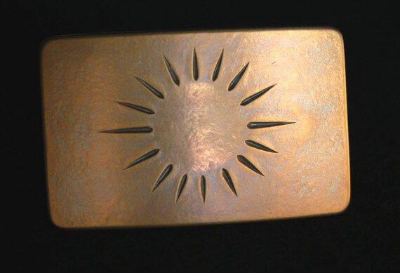 SUNSHINE Belt Buckle Hypoallergenic Accessories Stainless Steel Buckle SIGNED ORIGINAL Hand Forged Belt Buckle for Jeans Silver or Gold