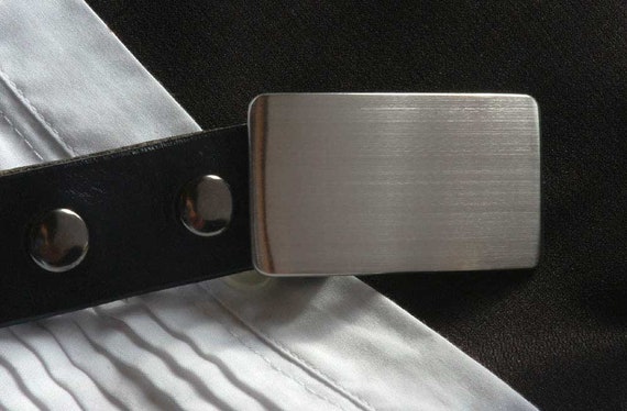 Suit Belt Buckle Satin Brushed Stainless Hypoallergenic Canadian Classic Silver Stainless Steel Suit Buckle fits 1-1/4" Leather Belt