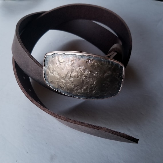 Belt Buckle, Canadian Blacksmith, Hand Forged, Hypoallergenic Buckle, Stainless Steel, Bronze, UNIsex Jean Buckle for 1.5" Belt, Gift Bag