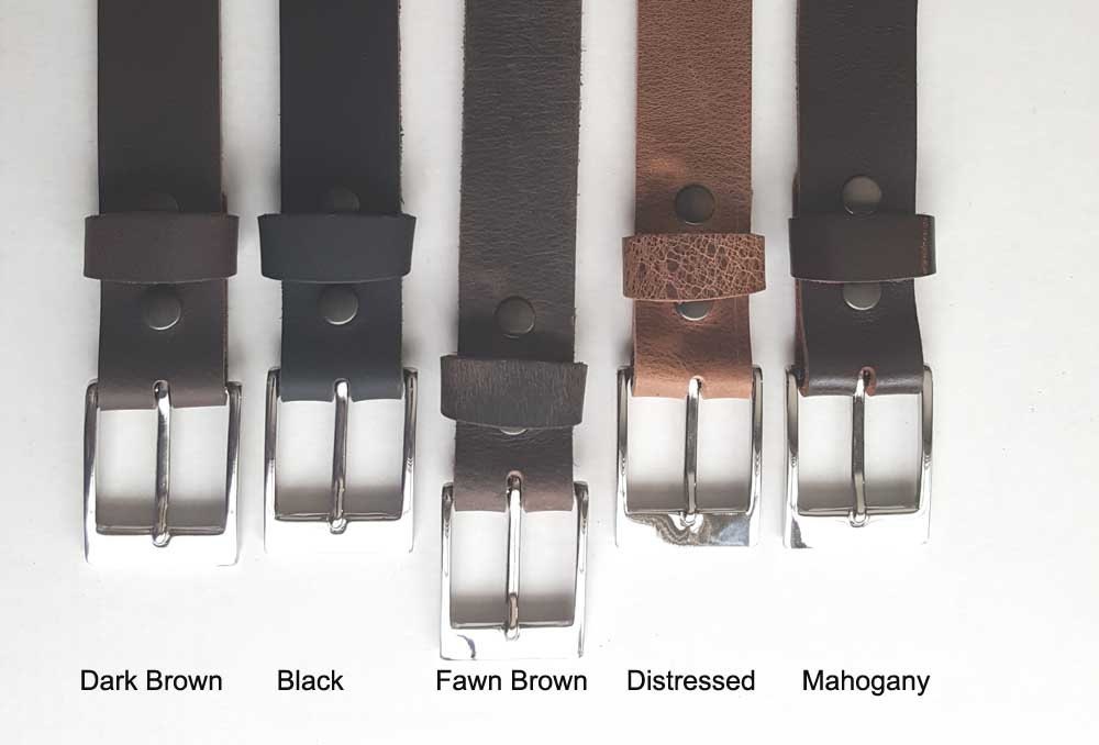 Fawn Brown Leather Belt w/ Snaps, Belt Keeper & Buckle ~ 1-1/2 wide Belt for Jean ~ 1-1/4 wide ...