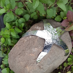 ROCKSTAR Gartendeko Steingartenskulptur Türstopper Gärtner Geschenk Edelstahl Seestern Strand Rock Gastgeberin Geschenk Housewarming