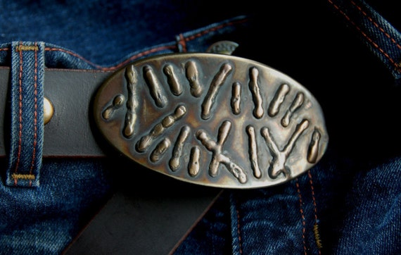 Custom Belt Buckles - Mens Leather Belts Metal Some Art Oval / Brass