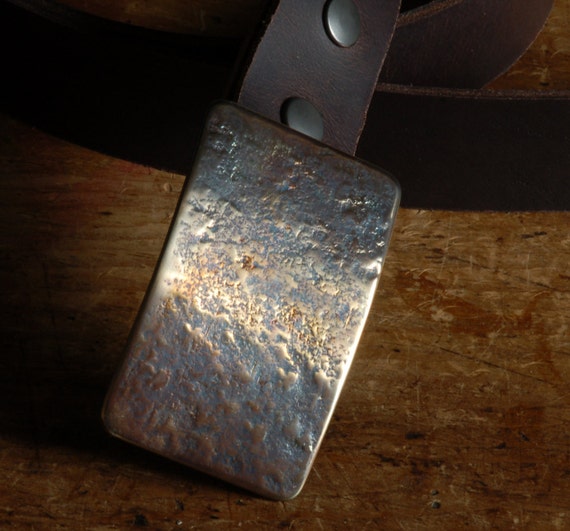 Hand Forged Belt Buckle for Jeans and Workwear Multi Coloured Stainless Steel Accessory Signed Original Fits 1-1/2" Leather Belt For Jeans