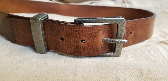 Leather Belt with Buckle and Keeper, 1-1/2" wide Belt for Jeans, Will Custom Cut Belt for Your Waist Size, Choose from 5 Leather Colours