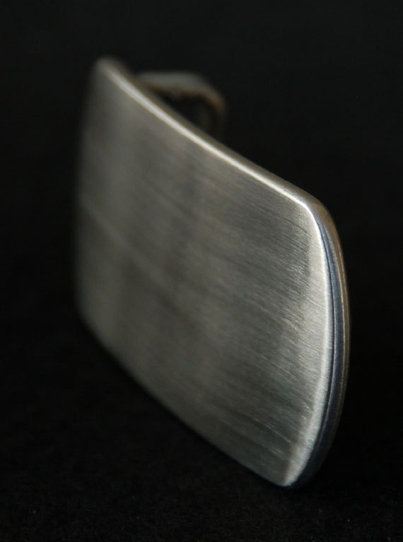 Men's Classic Brushed Stainless Steel Belt Buckle fits 1/4" Belt for Suits or Golf HYPOALLERGENIC Buckle Signed by Artist, Robert Aucoin