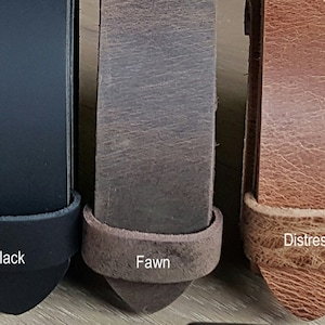 Custom Cut Buffalo Leather Belt with Snaps: 1.5" or 1.25" Wide
