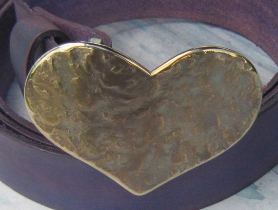 Heart Belt Buckle ~ Signed Original Hand Forged Hypoallergenic Stainless Steel Valentine's Buckle Fits 1.5" Belt for Blue Sweetheart Jeans