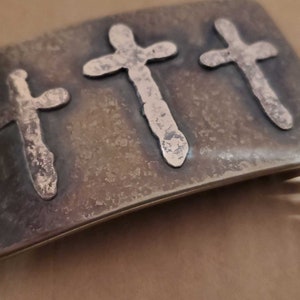 Bronze Belt & Buckle Old Rugged Cross Hand Forged Stainless Steel Hypoallergenic Christian Gifts Buckle and Belt Fits 1-1/2" Belt