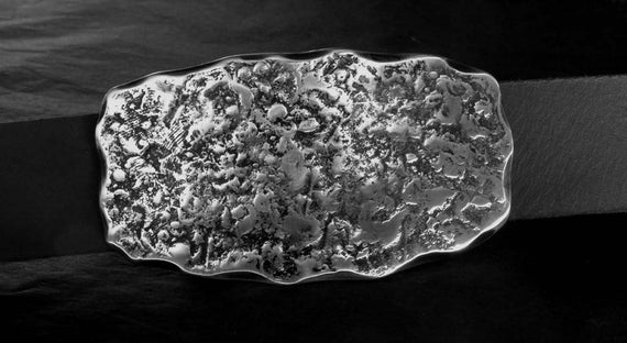 ANVIL Textured Belt Buckle Solid Stainless Steel HYPO ALLERGENIC City Slicker Work Wear Rugged Signed Original by Artist FIts 1-1/4" Belt