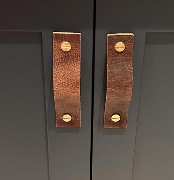 Leather Door Hardware, Door & Drawer Pulls, Custom Made