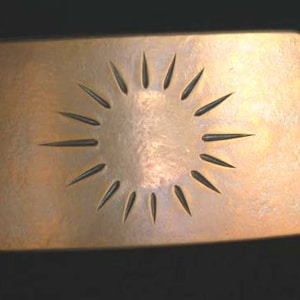 Belt Buckle for SUIT SUNSHINE Sun Buckle Stainless Steel Buckle Hand Forged HYPOALLERGENIC Belt Buckle Fits 1-1/4&quot; Leather Belt Unisex Gift