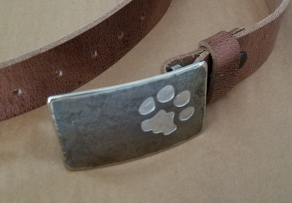 Personalized Pet Lovers Belt & Buckle Set for Suits, Customized Gift, Pet's Paw, Condolence Gift, Personalized Accessory, Keepsake, Pet Gift