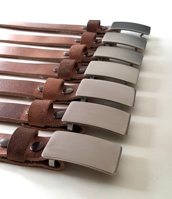 Belt and Buckle Set, Belt and Buckle Set, Groom & Groomsmen Gift, Wedding Keepsake, Brushed Stainless Buckle + Distressed Leather Snap Belt