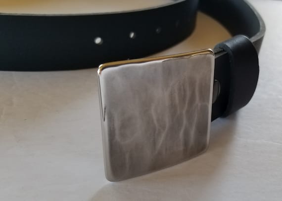 Belt Buckle Set for Jeans Square Bronze Wood Grain Belt Buckle