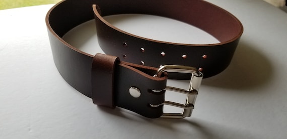 Cinturón de cuero doble | Fabricado en Estados Unidos | Cinturón de cuero  para hombres | Cinturón de trabajo para hombre de dos puntas | Cinturones