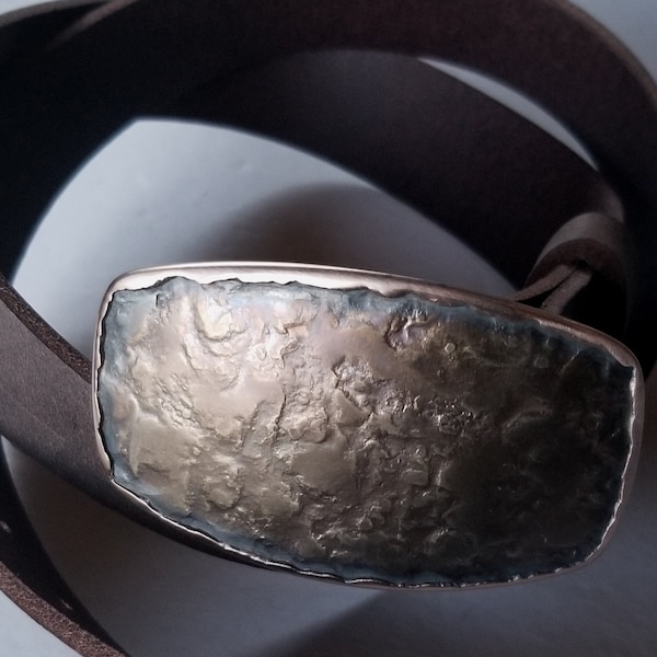 Bronze Belt Buckle w/Bronze Frame fits 1-3/4" Belt Unisex Anniversary Gift Canadian Gift Blacksmith Hand Forged Belt Buckle  w/Gift Bag