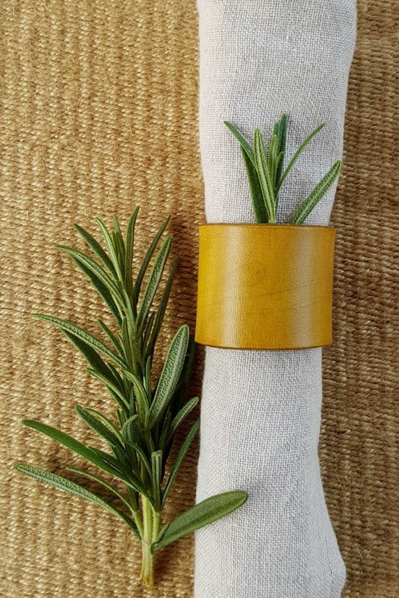 Leather Napkin Ring, Chartreuse, Purple, Orange, Sand, Casual Dining ~ Alfresco ~ Housewarming ~ Hostess Gift ~ Home Decor ~ Christmas Gift