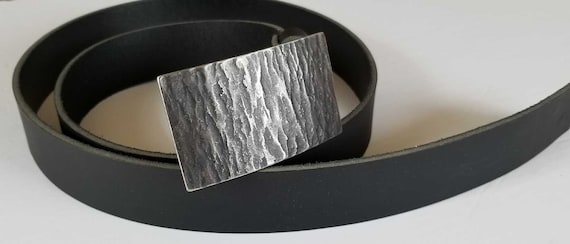 Slate and Stainless Steel Belt & Buckle Set -Gift for Guys- Grey -Charcoal - Jean Accessories - 1.5" Leather Belt - Five Belt Colour Choices