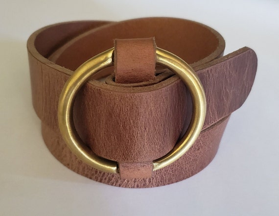 Dress Belt & Buckle, Ladies Round Friction Fit Belt Buckle, Mother's Day Gift, No Hole Belt, Gold /Silver Buckle, Poncho/Coat Belt Buckle