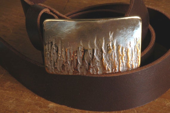 Fireman Belt Buckle, Hand Forged in Fire, Canadian, Signed Original, Stainless Steel Hypoallergenic Fits 1.5" Jeans, Work Wear Accessory
